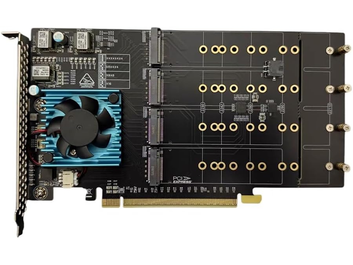 Tarjeta De Expansión Nvme Plx8749 De 8 Discos, Dividida En M.2, Pcie 3.0 X16 De Altura Completa, Sin