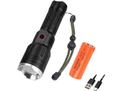 Linterna Recargable De Alta Potencia, 20000 Lúmenes, Linterna Táctica Con 3 Modos, Zoom, Ipx6 Para Acampar, Hacer Senderismo Y Emergencias.