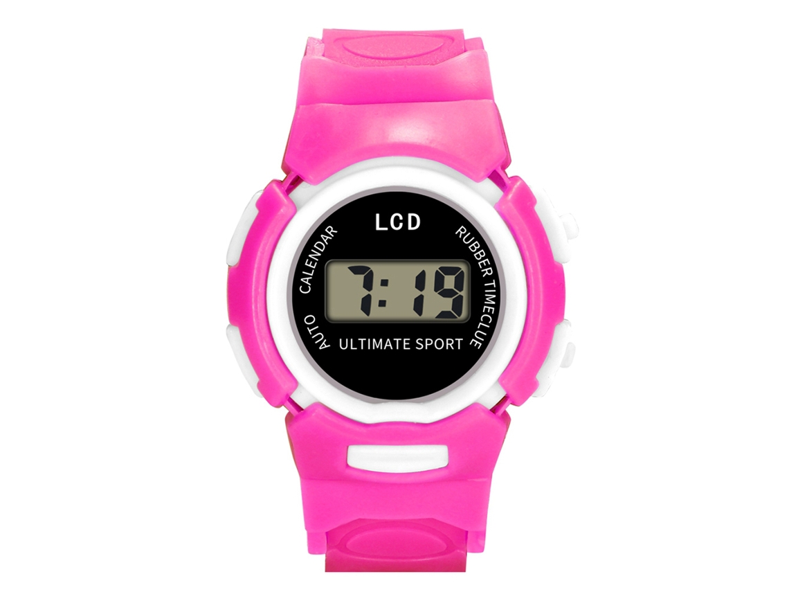 Reloj Electrónico Infantil Con Movimiento Digital, Estilo Moderno, Correa De Pvc (rojo Y Rosa)