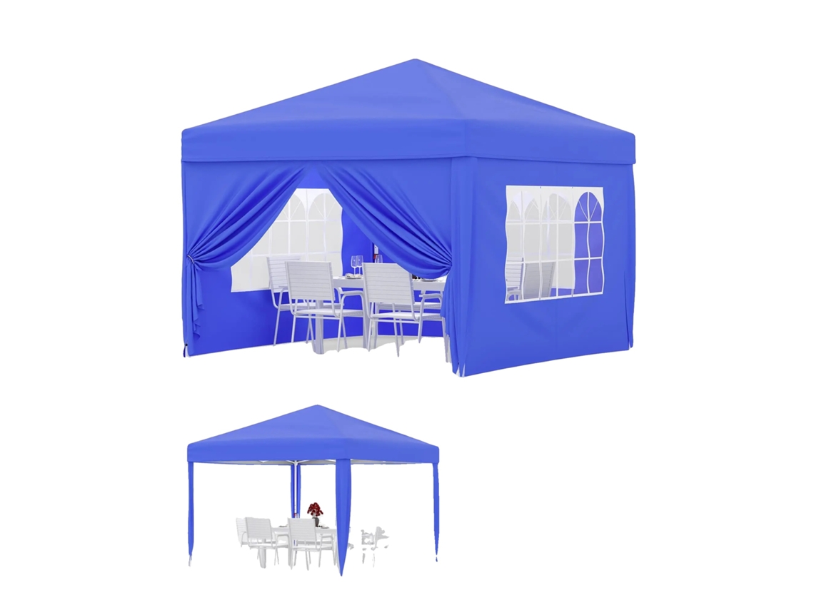 Funda para tienda de campaña, tejido impermeable, fácil montaje, azul.