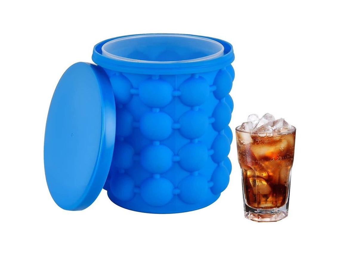 Moldes De Hielo De Silicona Con Tapa, Sin Bpa, Portátil 2 En 1 Para Whiskey Y Bebidas Frías