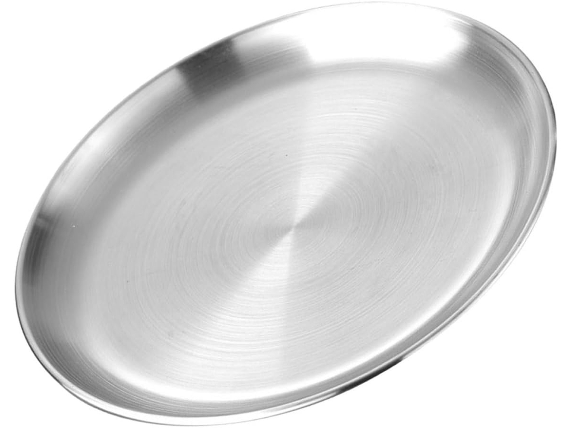 Bandeja Redonda De Acero Inoxidable Para Buffet Y Para Servir Ensaladas, Diseñada