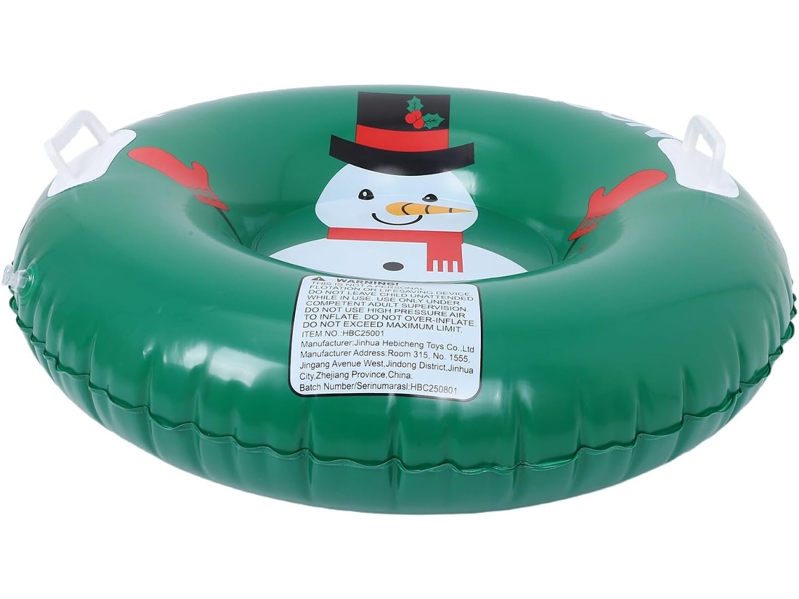 Flotador inflable para niños, niñas y adultos - Trineo de esquí portátil para la nieve - Decoración de muñeco de nieve
