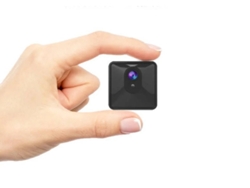 Minicámara portátil Bestvite con batería, detección de movimiento y visión nocturna, oculta para interiores (negra)