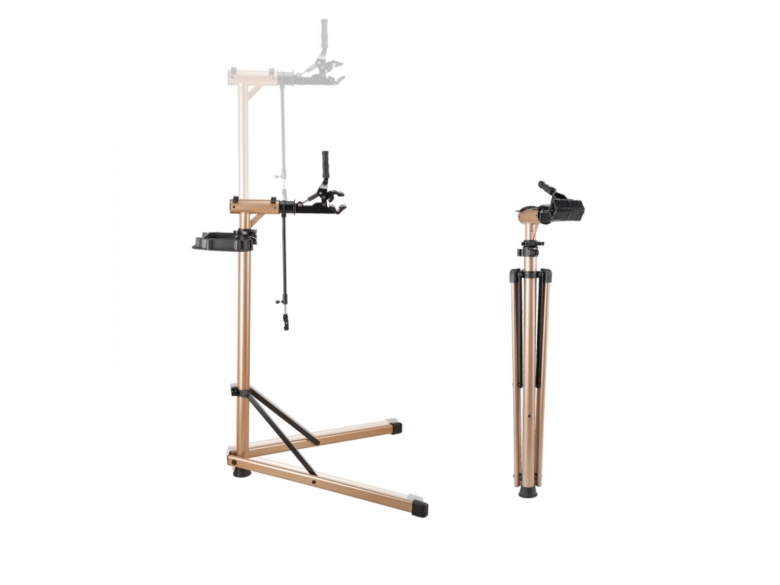 Soporte para reparación y mantenimiento de bicicletas 49,9 kg con bandeja y abrazadera de 360° Tekmaquinas