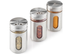 Jarros Conjunto De 3 Mezcladores De Especias, 100 Ml, Acero Inoxidable, Vidrio