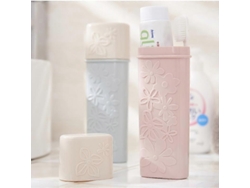 Estuches portátiles de plástico para cepillos de dientes y pasta de dientes Betterlifefg Rosewell (paquete de 2, rosa y azul)