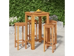 Juego de barra de jardín de 5 piezas de madera maciza de acacia Dkd Home Decor