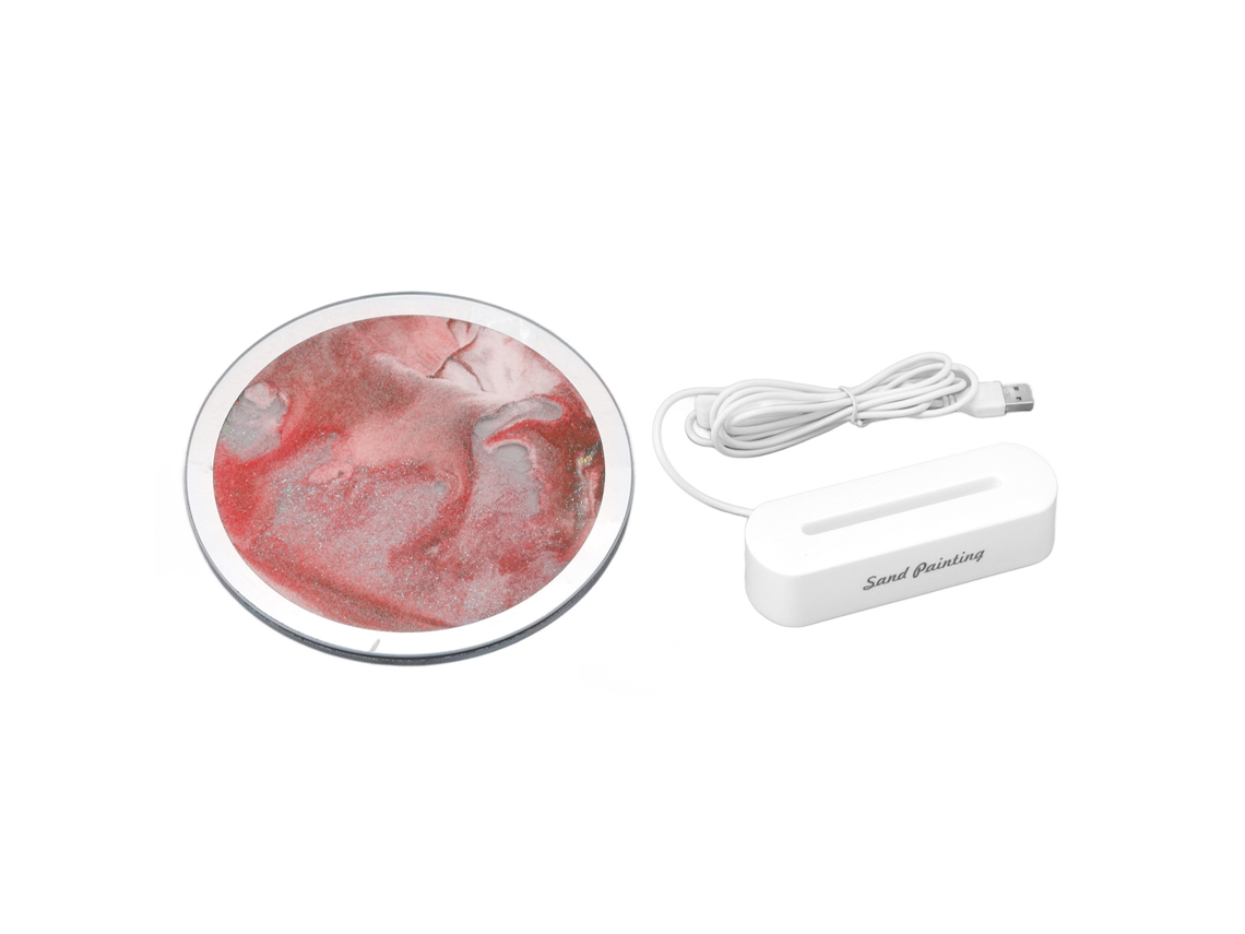 Lámpara De Mesa Decorativa Con Protección Ocular Contra Arenas Movedizas Para Dormitorio Y Sala De Estar - Roja