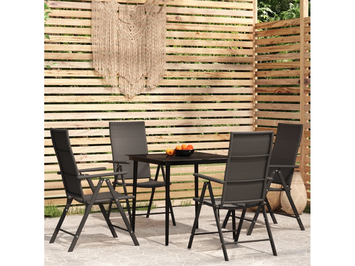 Juego de comedor de jardín de 5 piezas DKD Home Decor en negro