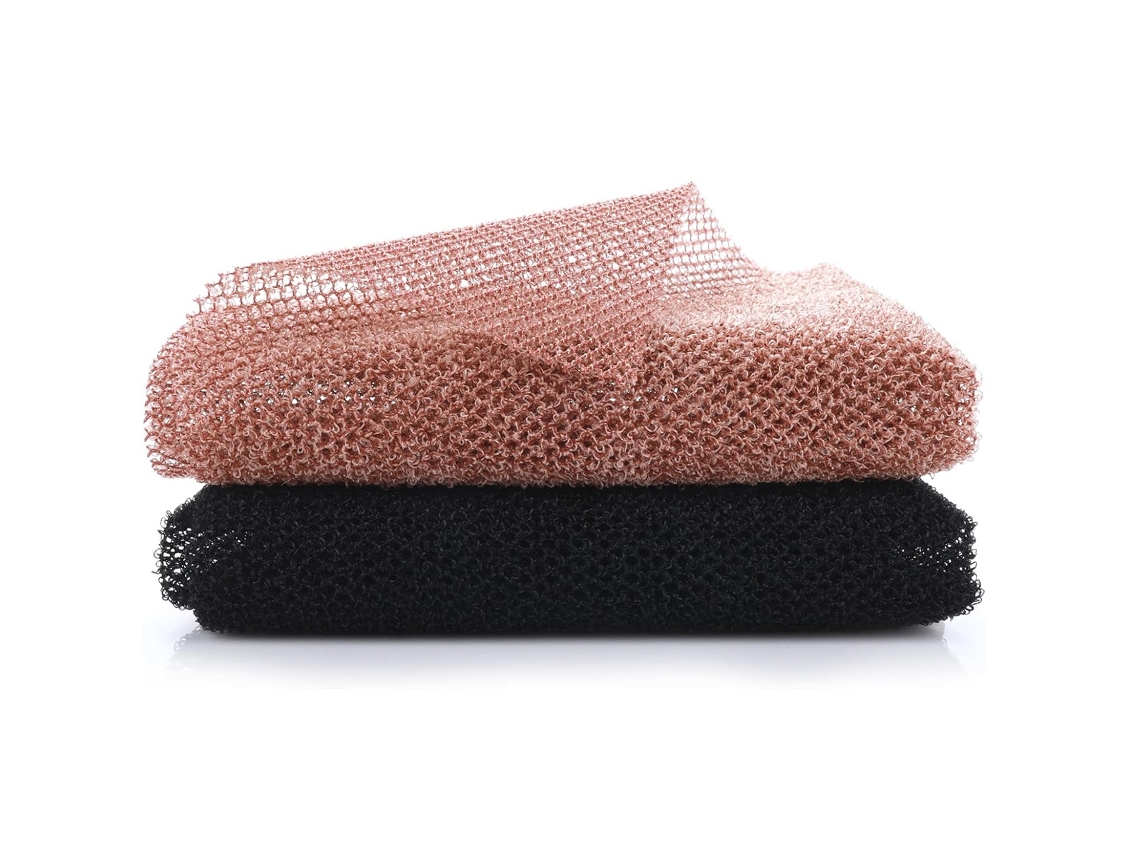 Red exfoliante africana para exfoliante corporal, material de calidad y limpieza eficiente, esponja de baño larga con función de secado rápido, ideal para exfoliante corporal,...