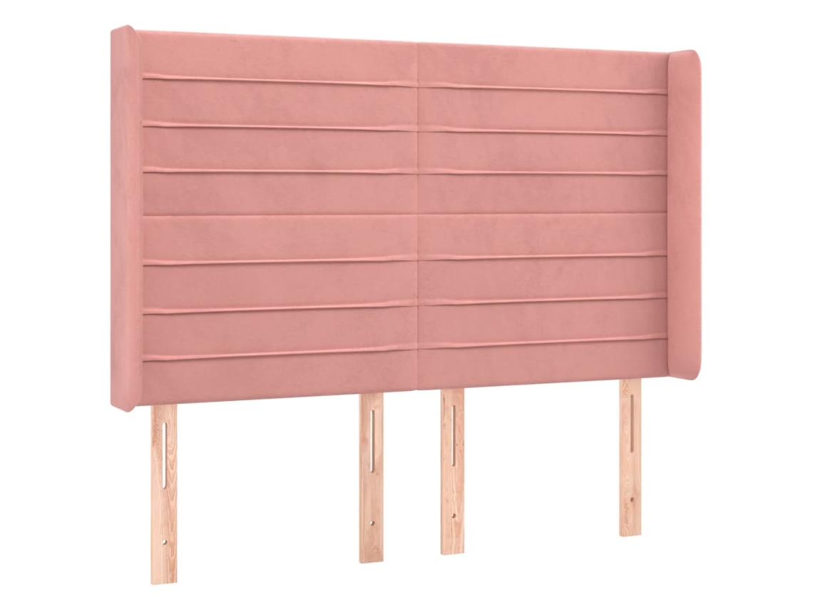 Cabecero de cama de terciopelo con solapas 147x16x118/128 cm Rosa MAISON EXCLUSIVE