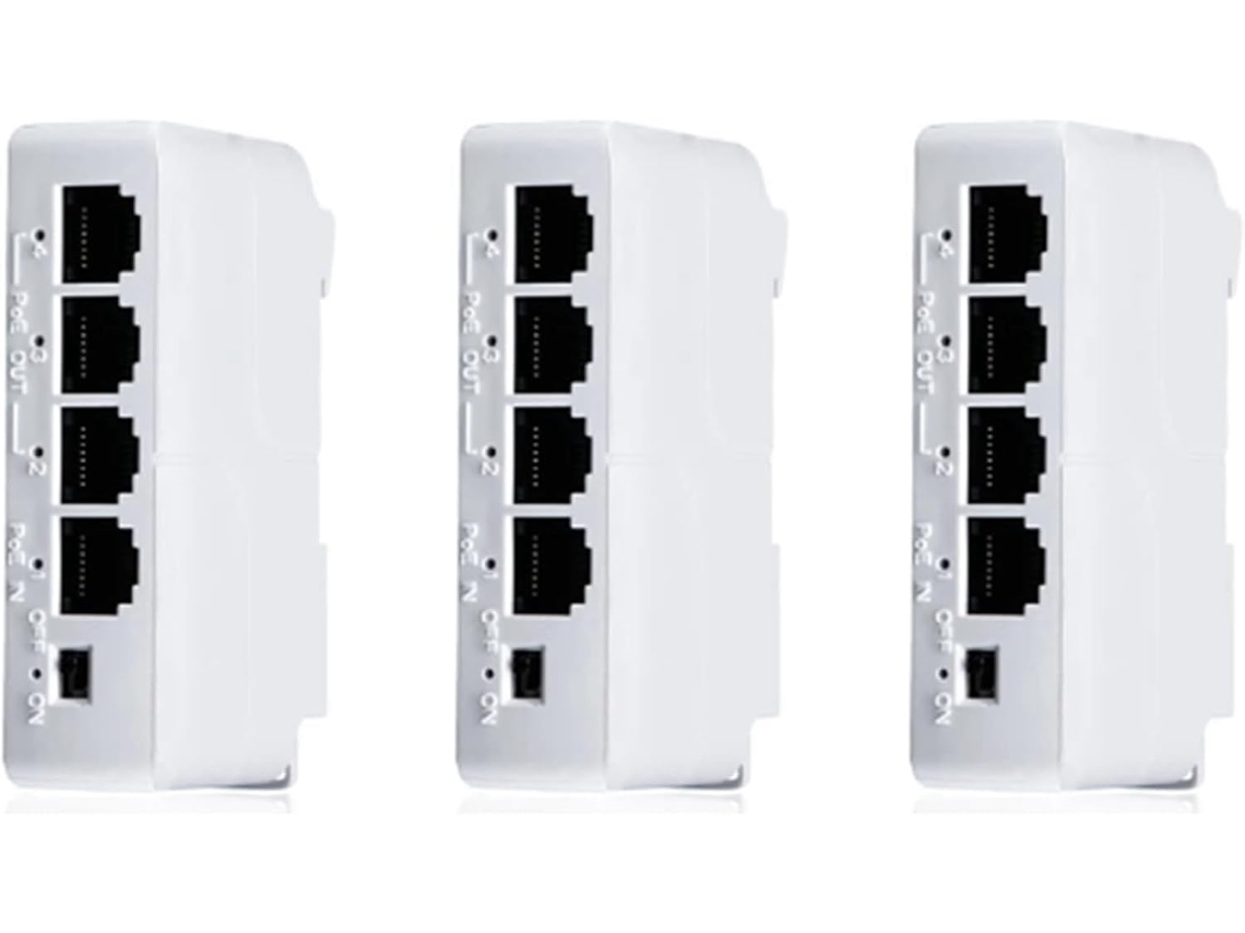Lote De 3 Cables De Extensión Poe De 4 Puertos, De 1 A 100 Mbps, Pasivos, Estándar Ieee802 3af.