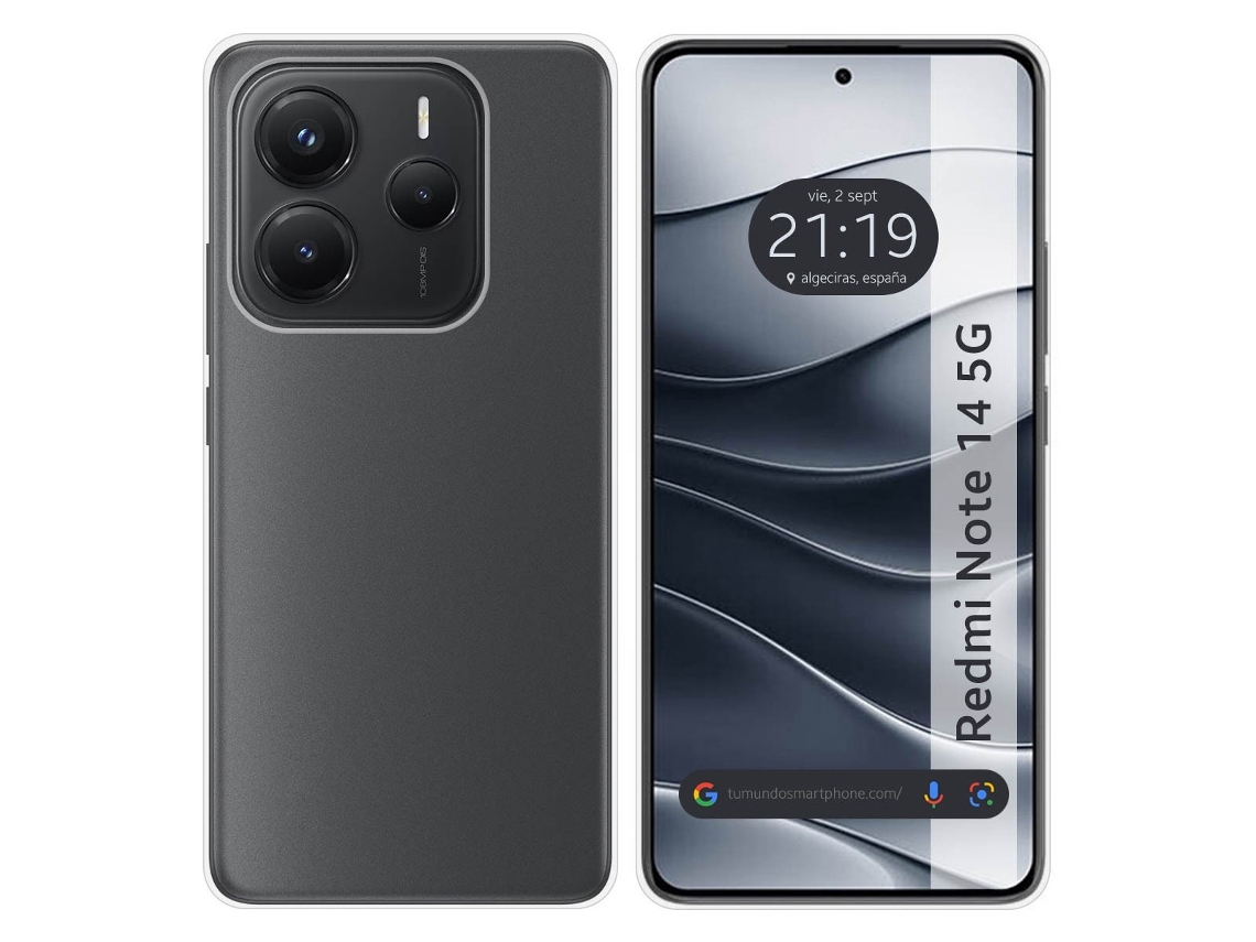 Funda Gel para Xiaomi Redmi Note 14 5G TUMUNDOSMARTPHONE Transparente
