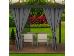 Cortinas Exterior 2x155x220cm Antracita Cortina para Pérgola Impermeable Cortina exterior para terraza Cortina parasol para balcón