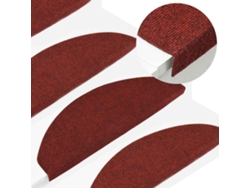 Alfombrilla Autoadhesiva De Escalera 15 Uds Roja 65x22,5x3,5 Cm