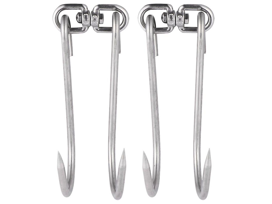 2 Ganchos De Acero Inoxidable Para Colgar Carne.