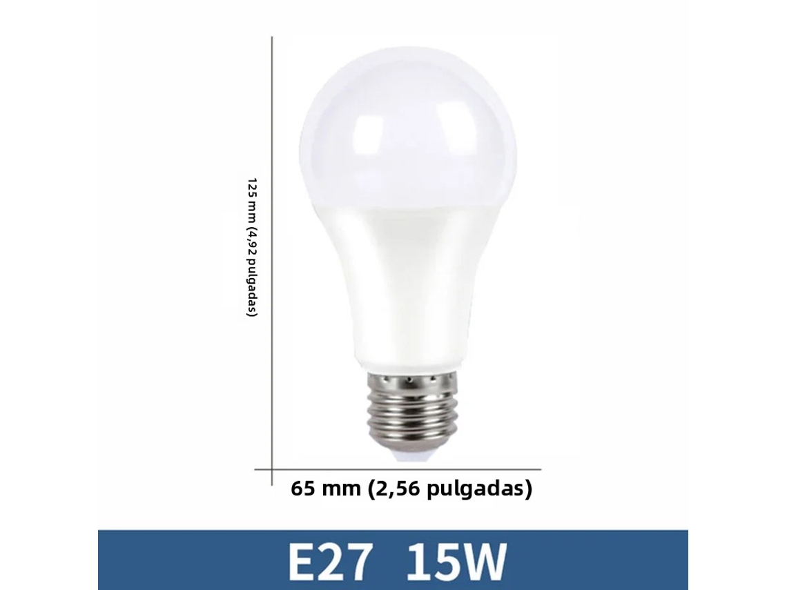 (base De Rosca E27 De 15w Triple Color) 6 Bombillas Led De Alta Eficiencia Y Bajo Consumo, Con Una Vida Útil De Hasta 50.000 Horas.
