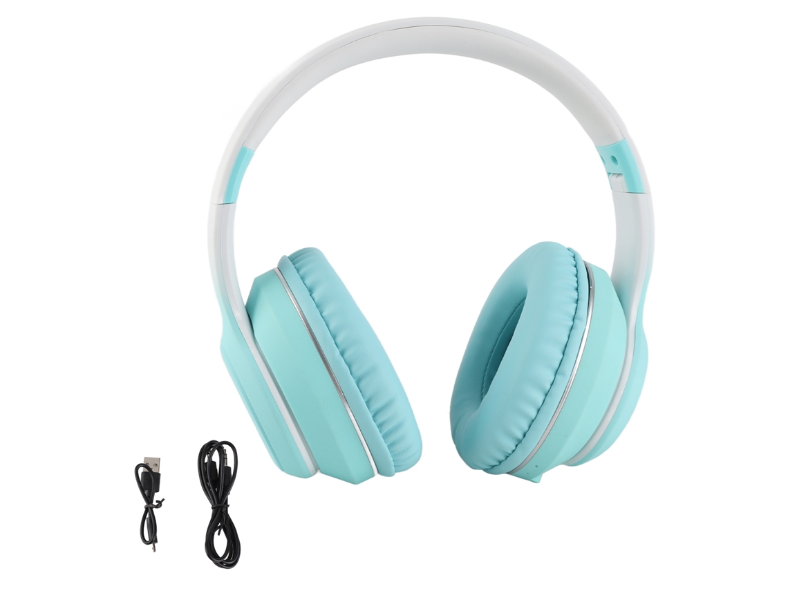 Auriculares Inalámbricos Bluetooth Con Cancelación De Ruido Y Graves Potentes, Plegables, Color Verde Degradado Con Luz.