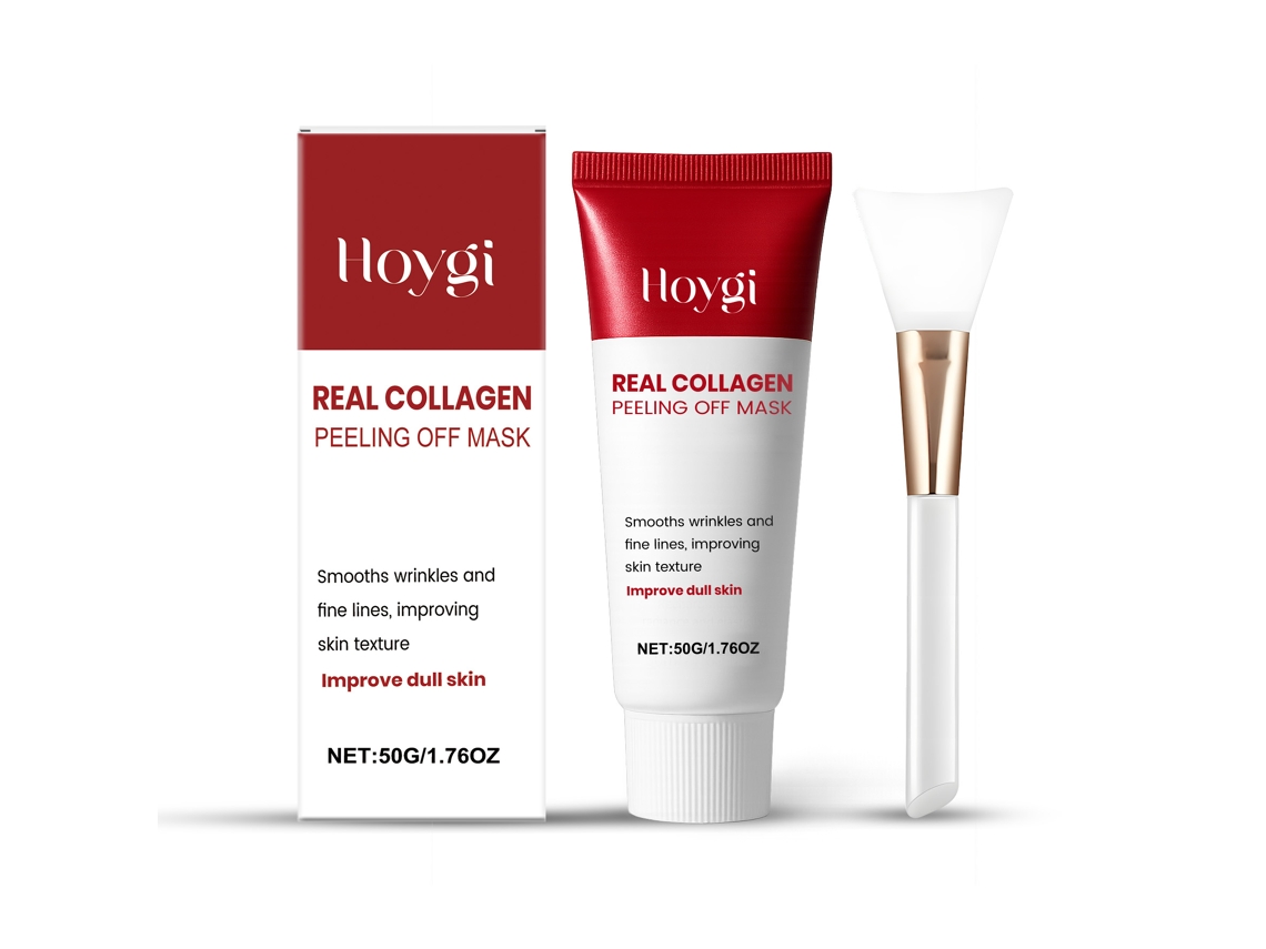 Mascarilla facial de colágeno peel-off con efecto revitalizante rápido.