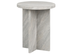 Mesa auxiliar redonda BELIANI Stanton de MDF Gris 42x42x55