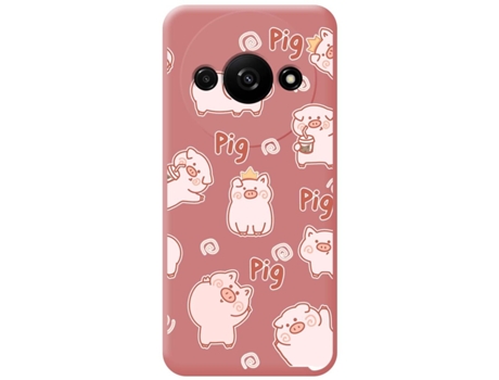 Funda Diseño Cerdos para Xiaomi Redmi A3 TUMUNDOSMARTPHONE Silicona Líquida Rosa