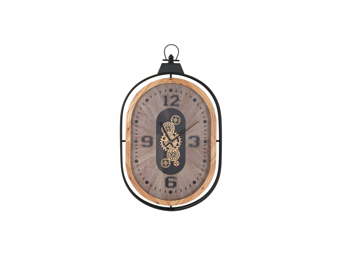 Reloj Pared Hierro Cristal Natural 56x8x92cm