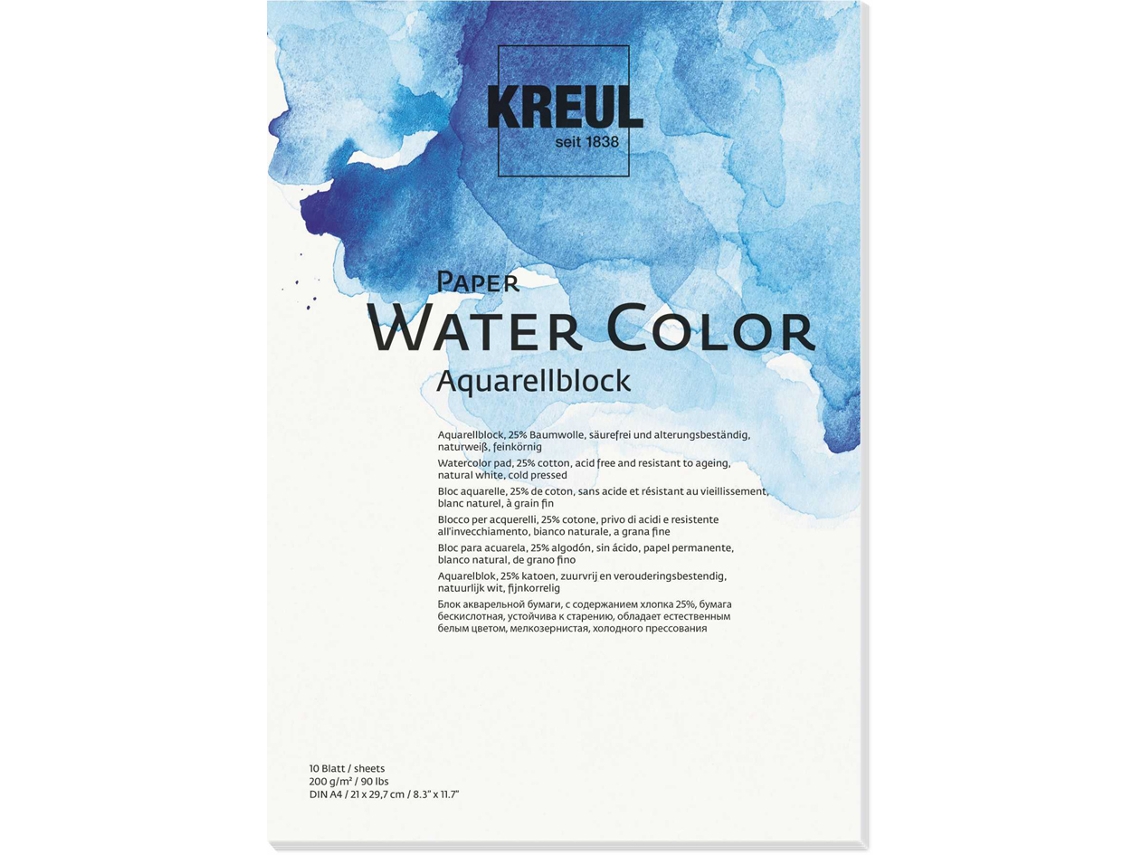 Bloco de Artista KREUL Papel Acuarela Din A3 10 Hojas