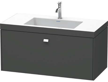 Lavamanos DURAVIT Brioso c-bonded con base mural 100,0x48,0 cm 1 cajón sin rebosadero con banco para grifos sin grifo