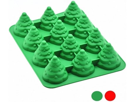 Molde de silicona para pastel de Navidad con forma de árbol, color verde