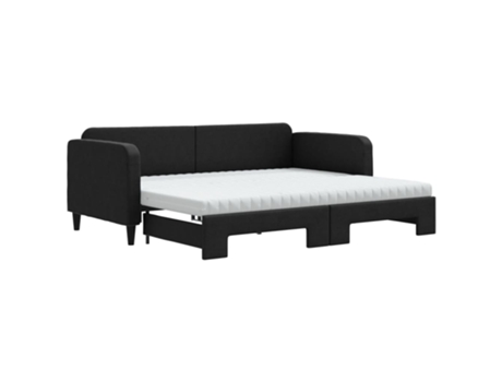 Cama con cajones Maison EXCLUSIVE Colchones Metal Tela Negro (90x200cm)