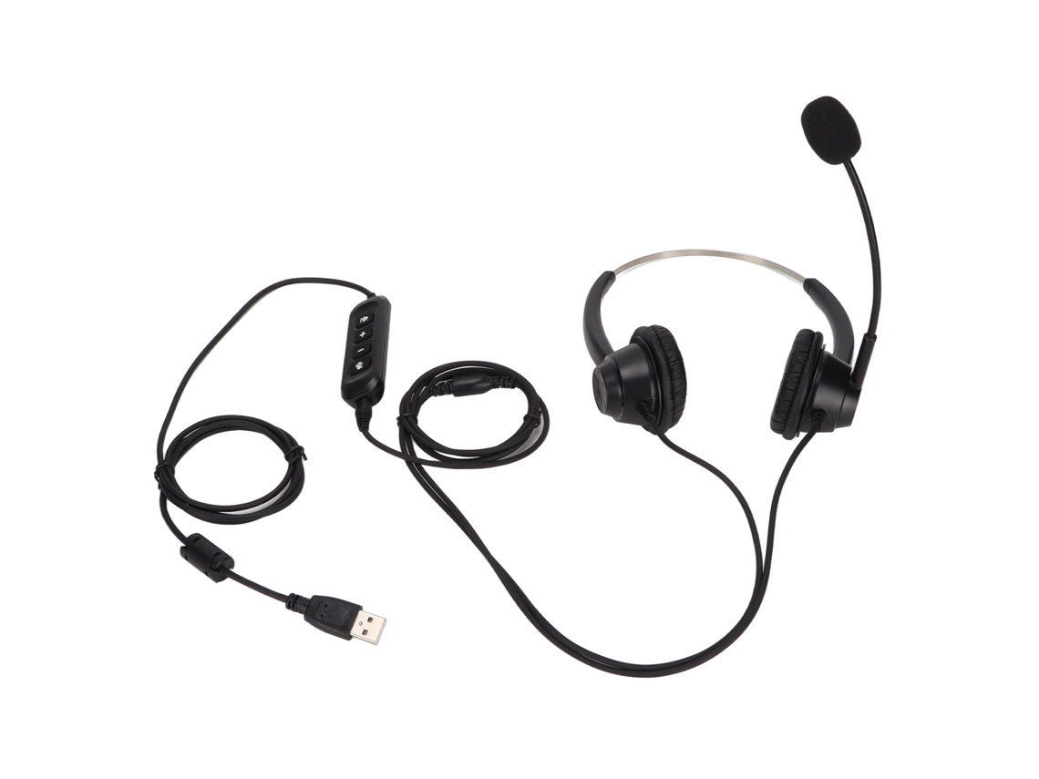 Auriculares Binaurales Para Oficina Con Conexión Usb De 3,5 Mm, Control De Volumen Y Silencio H360d-3.5-u901