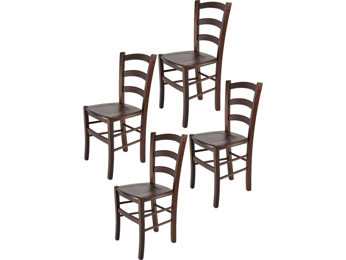 Conjunto de 4 Cadeiras T M C S Venice (Castanho Noz Escura - 88x43x44 cm - Madeira)