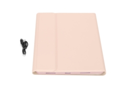 Teclado Sem Fio Com Teclas Redondas 10in E Capa Protetora Para Ipad Pro 11in Rosa