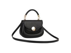 Bolso De Hombro De Moda Para Mujer Con Asa Superior Texturizada Y Correa Ajustable Para Reuniones Y Viajes - Negro
