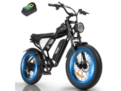Bicicleta eléctrica Yvy C20lite Pico, 1500 W, 48 V, batería de 15 Ah, velocidad de 45 km/h, neumáticos grandes negros de 20 pulgadas.