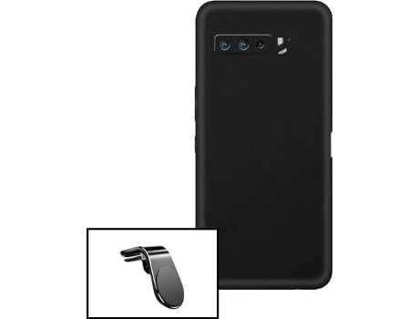 Carcasa + Soporte Magnético L Safe Driving Asus ROG Phone 5s PHONECARE Silicona Líquida Negro
