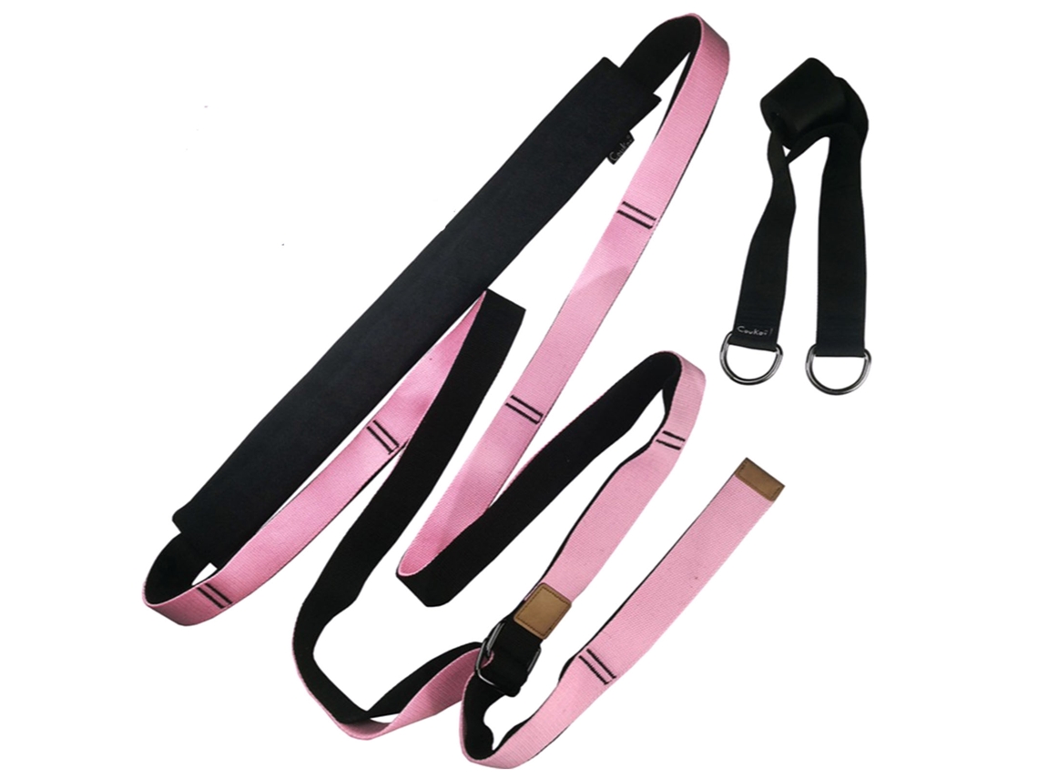 2026-correa De Yoga Para Estiramiento Asistente De Flexión Dorsal Entrenador Para Piernas Cintura Espalda Rosa