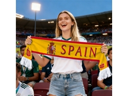Bufanda Selección España Copa 2026, Impresión Doble Cara Con Escudo Real, Flecos Reforzados Para Animar En Gradas.