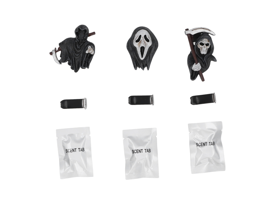 Juego de 3 piezas de decoración para coche con forma de calavera, perfumado, regalo de Halloween