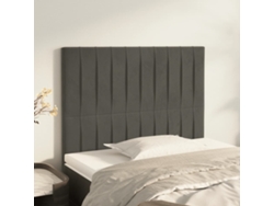 Cabeceros 2 Unidades De Terciopelo Gris Oscuro 80x5x78/88 Cm