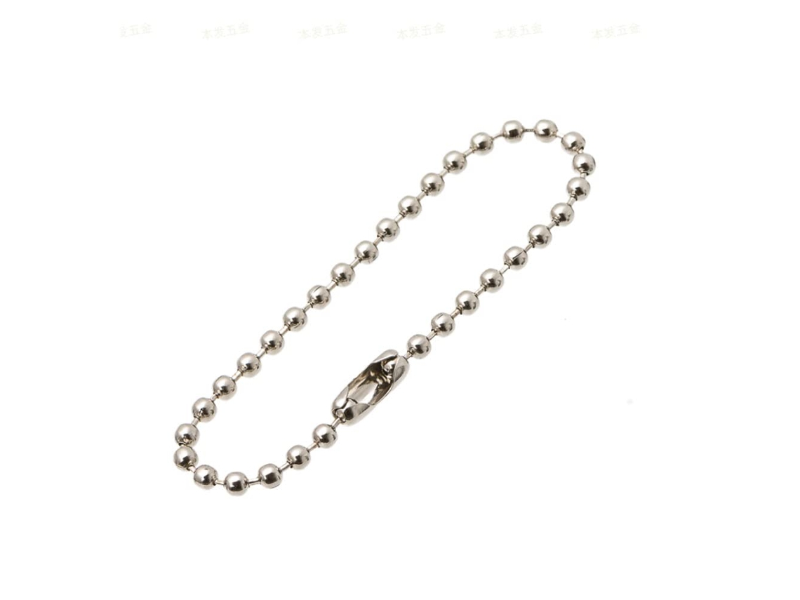 Pack de 10 cadenas de cuentas para llaveros, manualidades y más. Plata 12 cm