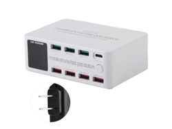 Soporte De Enchufe Inteligente Estación De Carga Usb Multifuncional 8 En 1 100w 100-240vus