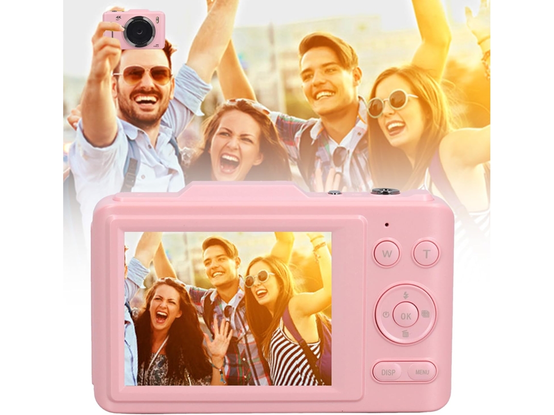 Cámara compacta portátil 4k Hd Cámara digital Zoom 16x Pantalla de 28 pulgadas 32 g Rosa Cuich