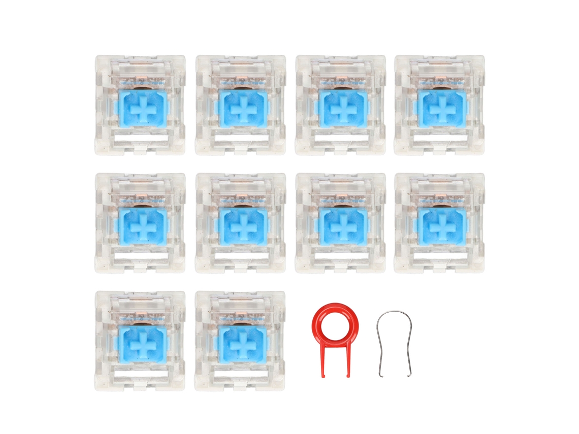 10 Interruptores Mecánicos Azules Para Teclado, Con Un Diseño Exquisito, Ideales Para Proyectos De Reemplazo Y Personalización.