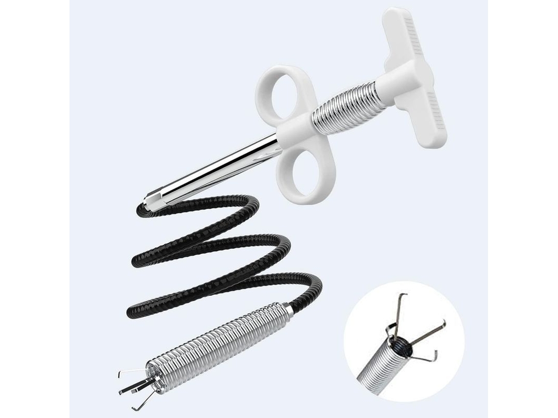 Herramienta De Soporte Flexible Con 4 Garras Retráctiles Para Limpiar Desagües En Cocinas, Baños Y Duchas.