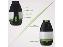 Rebe-linterna De Camping Recargable 3 En 1 Con Batería 2000mah Lámpara De Mesa Led Impermeable Para Senderismo Exterior Interior