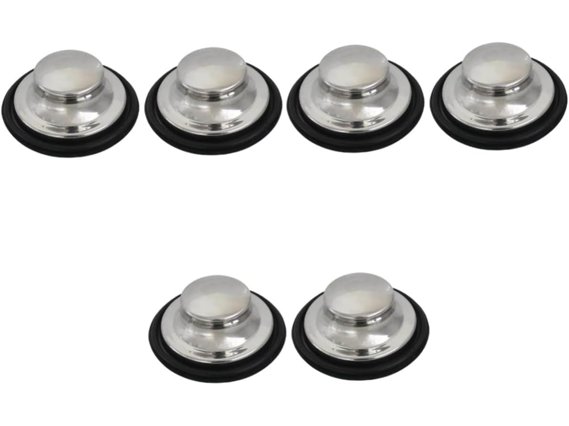 Juego de 6 tapones de desagüe de acero impermeables para fregaderos de baño, cocina y lavadero. Slowmoose