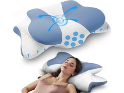 Almohada Cervical Ergonómica De Espuma Viscoelástica Cómoda Y Transpirable Alivia El Dolor De Cuello (azul) Cuich