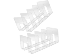Soportes Transparentes Para Libros (2 Piezas), Estante De Escritorio De 4 Compartimentos